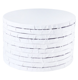 PME - 8" Round Cake Boards with Wrapped Edges, White - Pack of 10