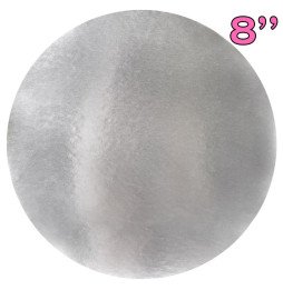 PME - 8" Round Cake Boards with Wrapped Edges, Silver