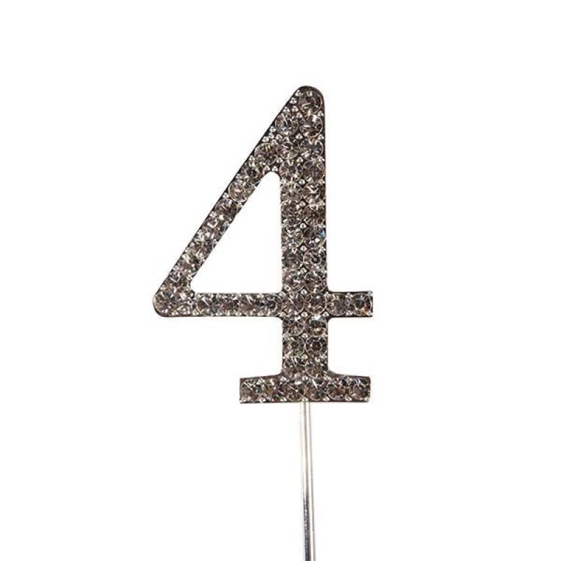 Diamante Number Silver - 4