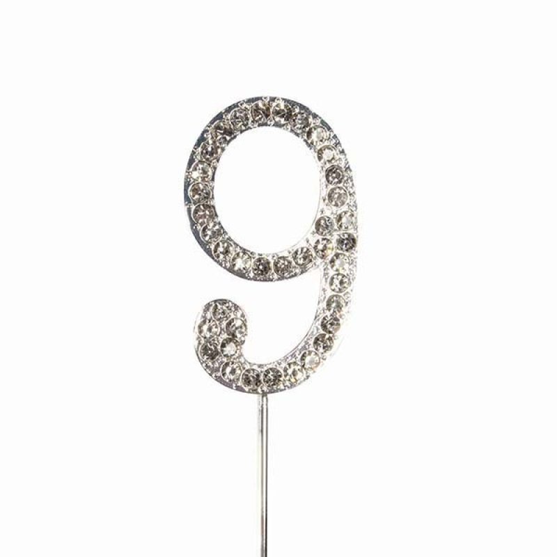 Diamante Number Silver - 9