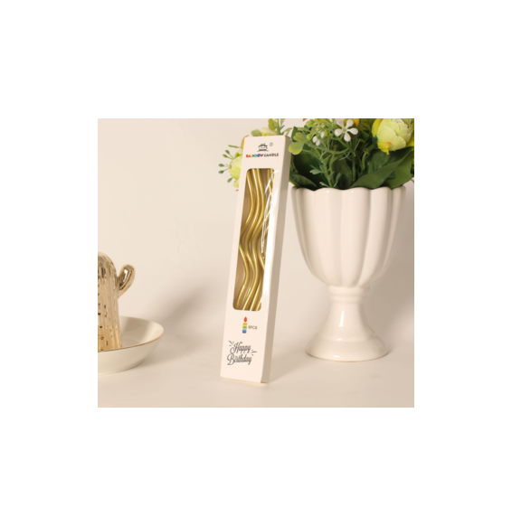 Birthday Candles Curl Gold (17cm)  - Set Of 6