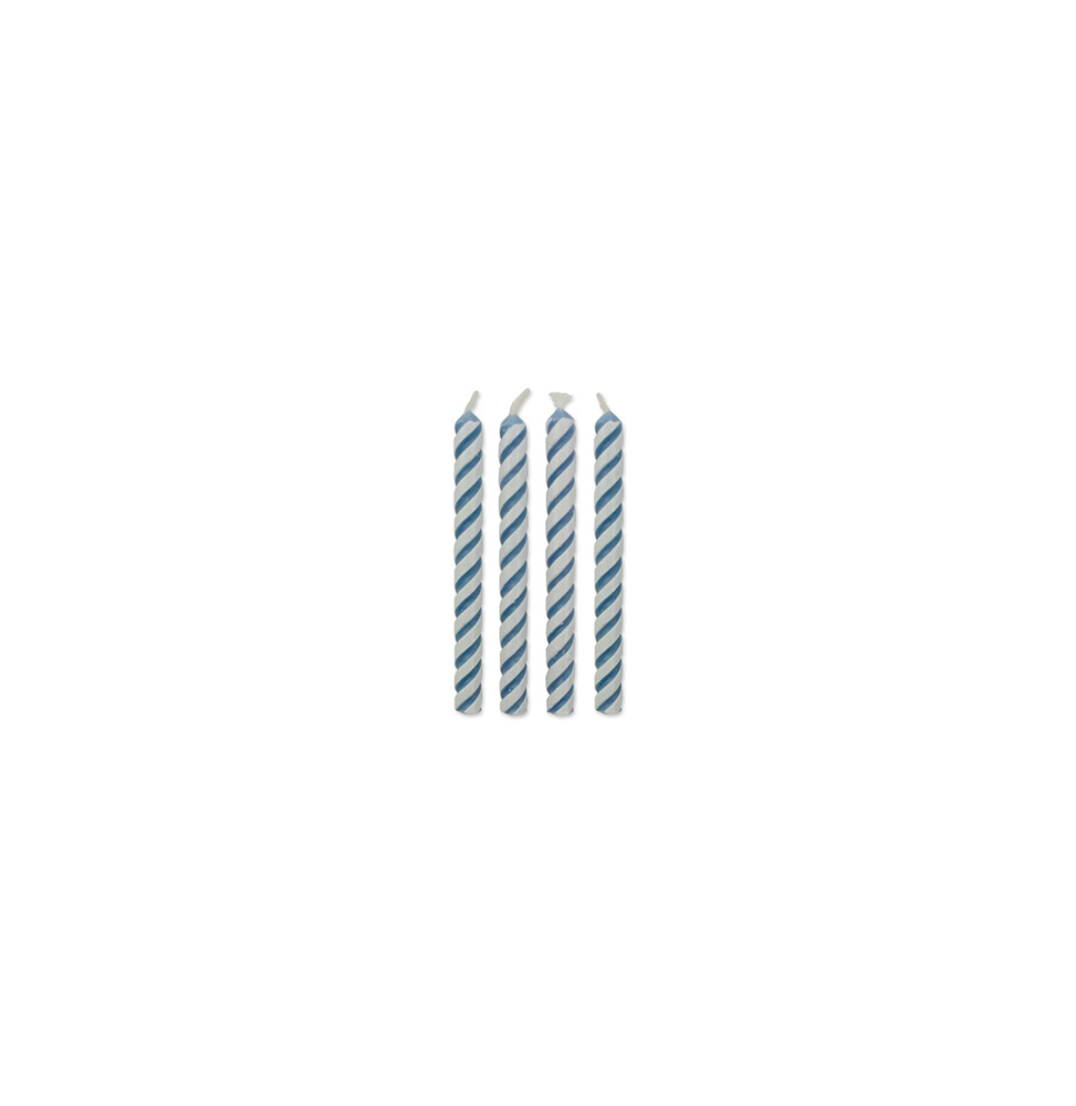PME Candles - Blue Small Striped (48mm / 1.9”) - Set Of 24