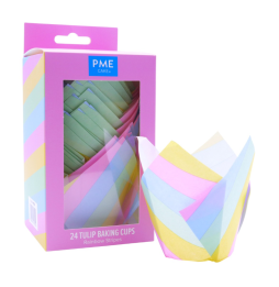 PME Tulip Muffin Cases - Rainbow Stripes - Set Of 24