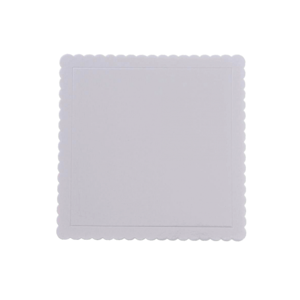 10'' Extra Strong Square Cake Card White - 25cm x 25cm x 3mm