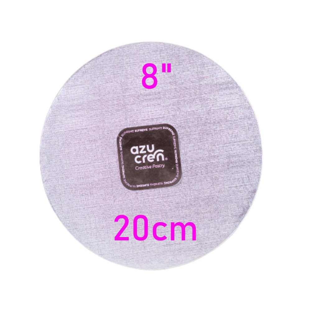 8'' Cake Board Extra Strong Round - Silver