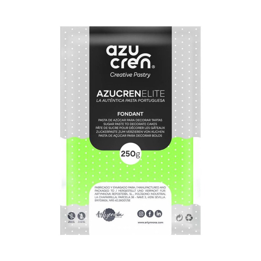 AzucrenElite Fondant Florescent Green- 250g(GLUTEN FREE)