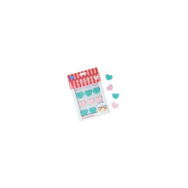 PME Valentines Edible Sugar Decorations - Candy Heart Messages (Pack of 12)