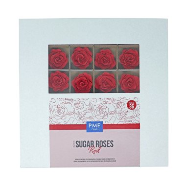 PME 40mm Sugar Roses for Cake Decorating, Set of 36