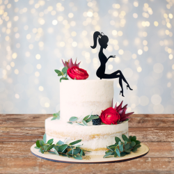 Girl Black Cake Topper