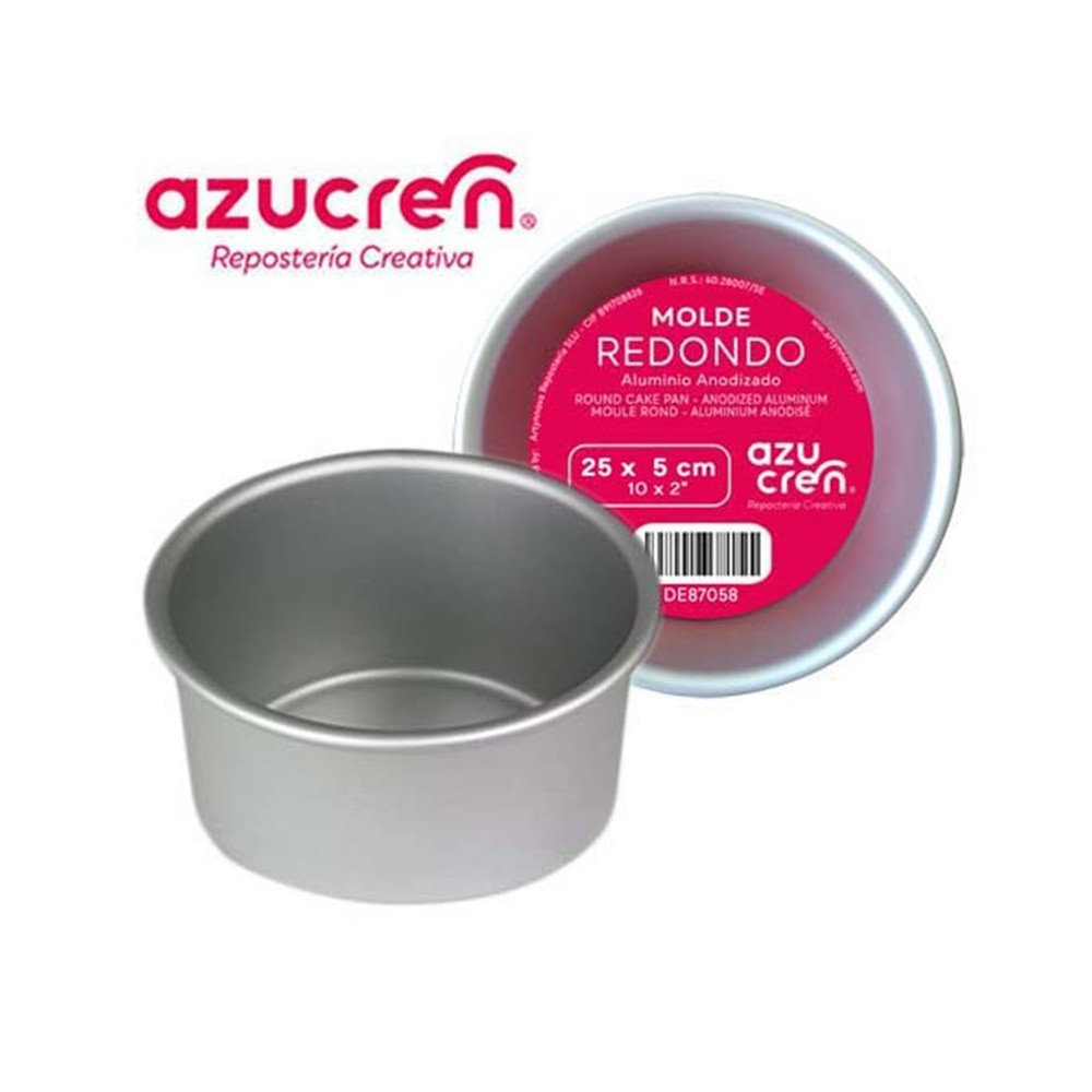 ANODIZED ROUND SPONGE PAN 25 X 5 CM.