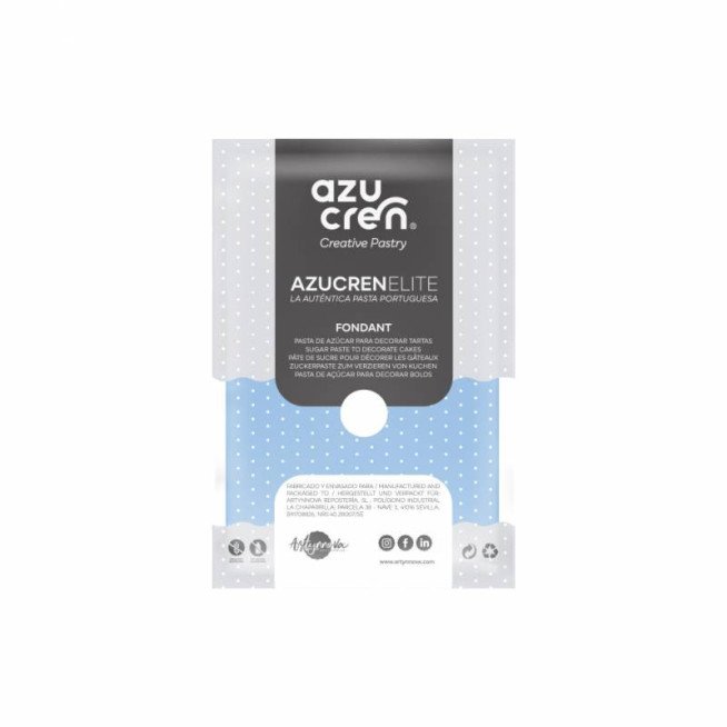 FONDANT AZUL CEU ( SKY BLUE ) " AZUCREN ELITE " 250 GRAMS ( GLUTEN FREE )
