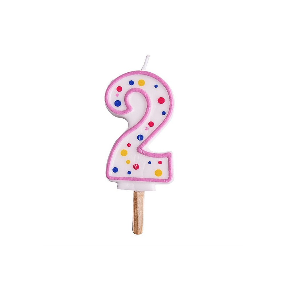 Candles - Pink Numeral 2 (64mm / 2.5")