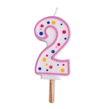 Candles - Pink Numeral 2 (64mm / 2.5")