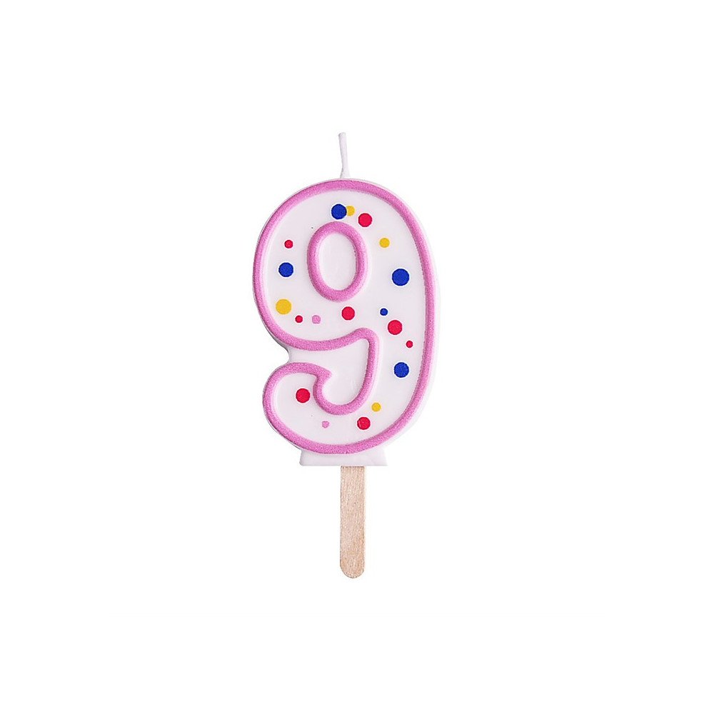 Candles - Pink Numeral 9 (64mm / 2.5")