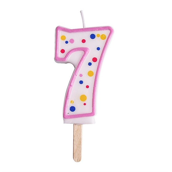 Candles - Pink Numeral 7 (64mm / 2.5")