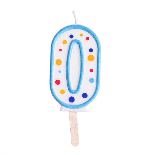 Candles - Blue Numeral 0 (64mm / 2.5")