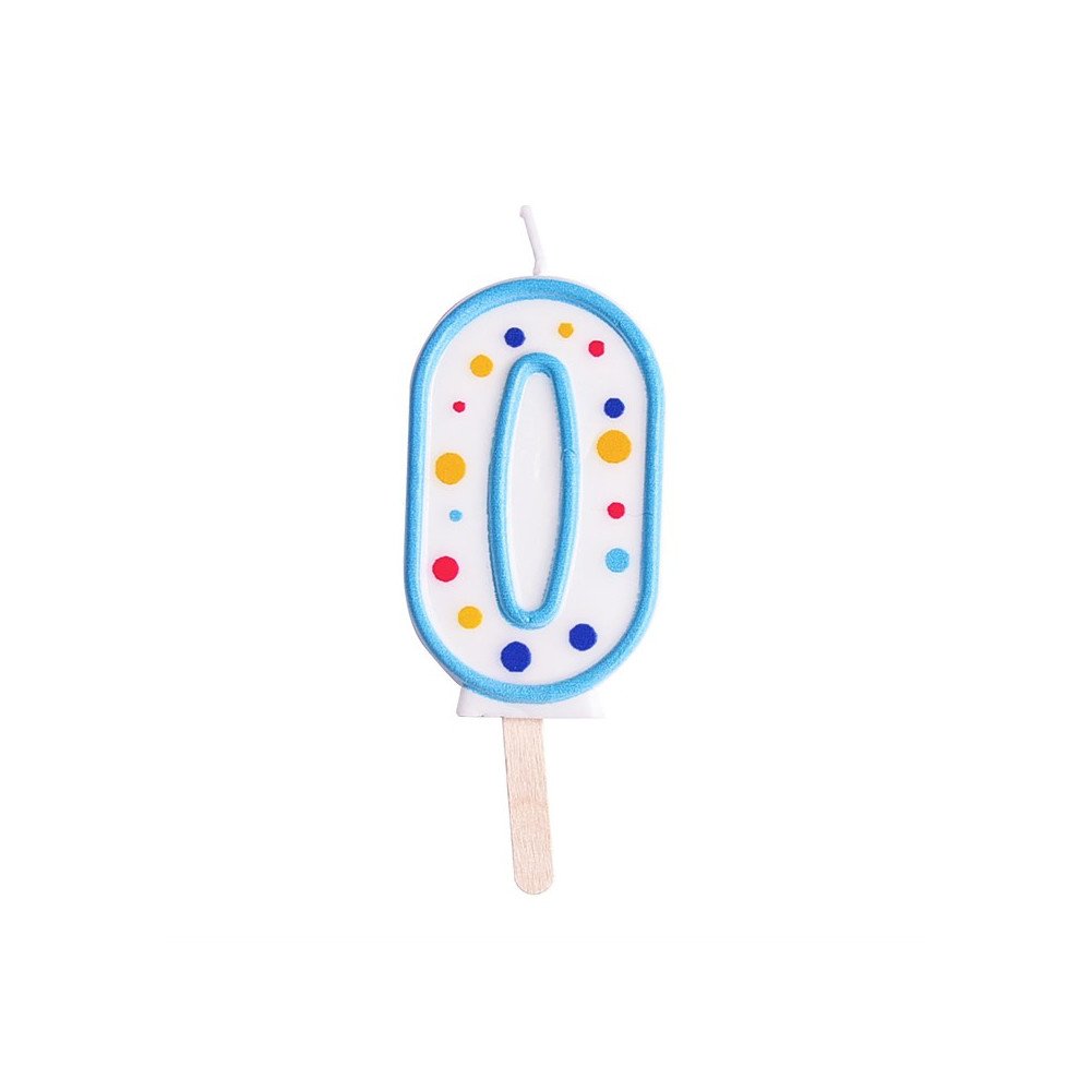 Candles - Blue Numeral 0 (64mm / 2.5")
