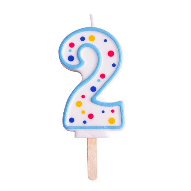 Candles - Blue Numeral 2 (64mm / 2.5")