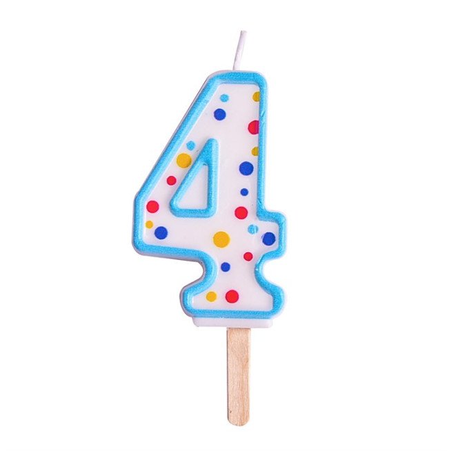 Candles - Blue Numeral 4 (64mm / 2.5")
