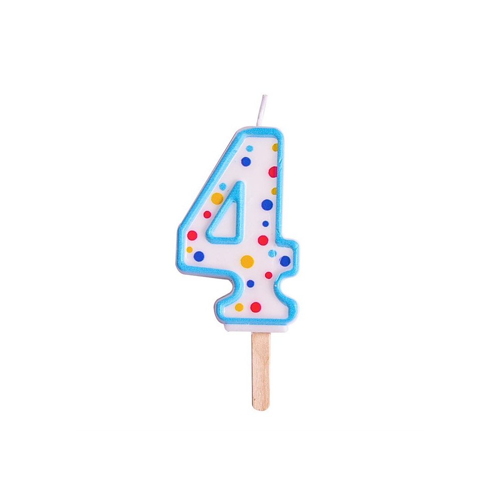 Candles - Blue Numeral 4 (64mm / 2.5")