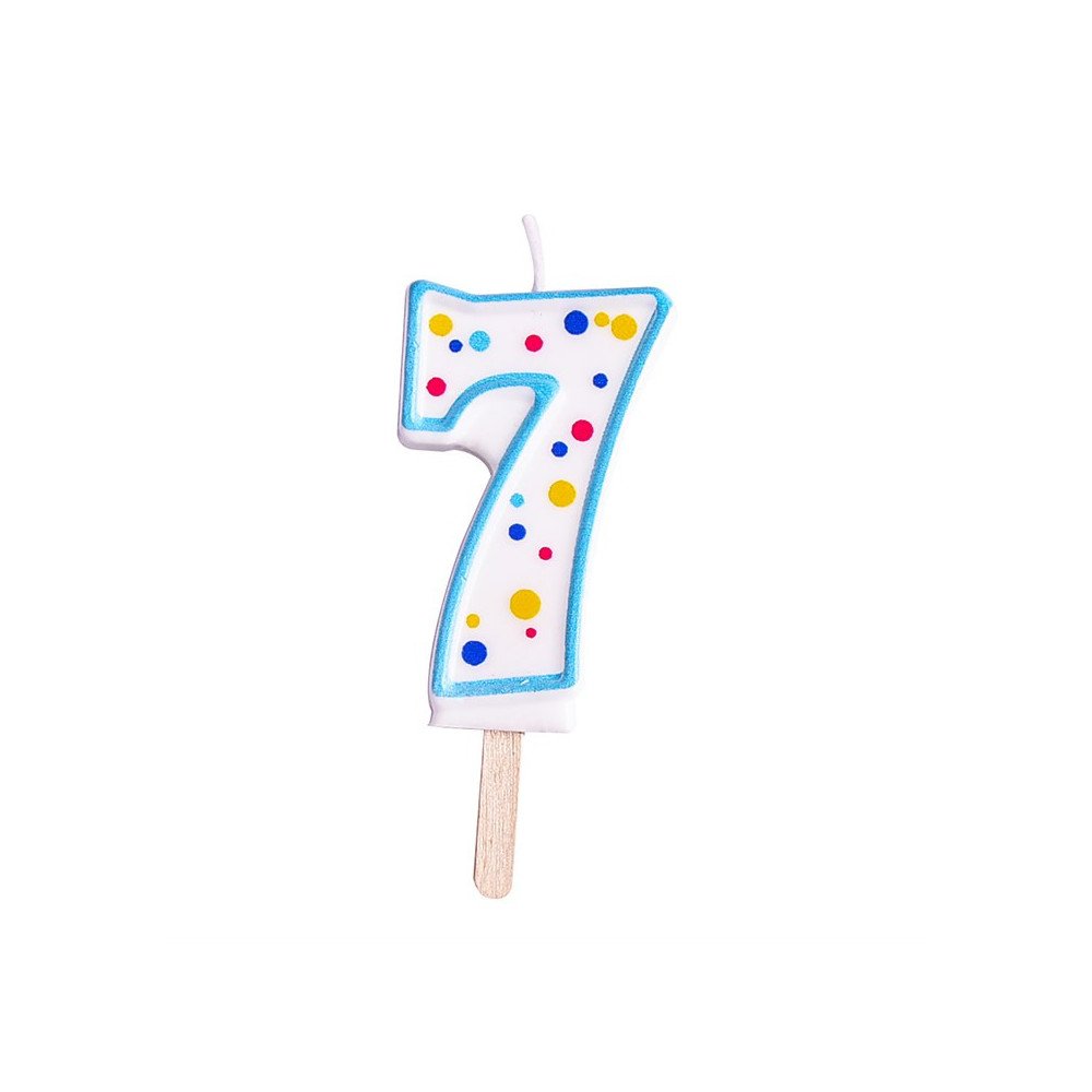 Candles - Blue Numeral 7 (64mm / 2.5")