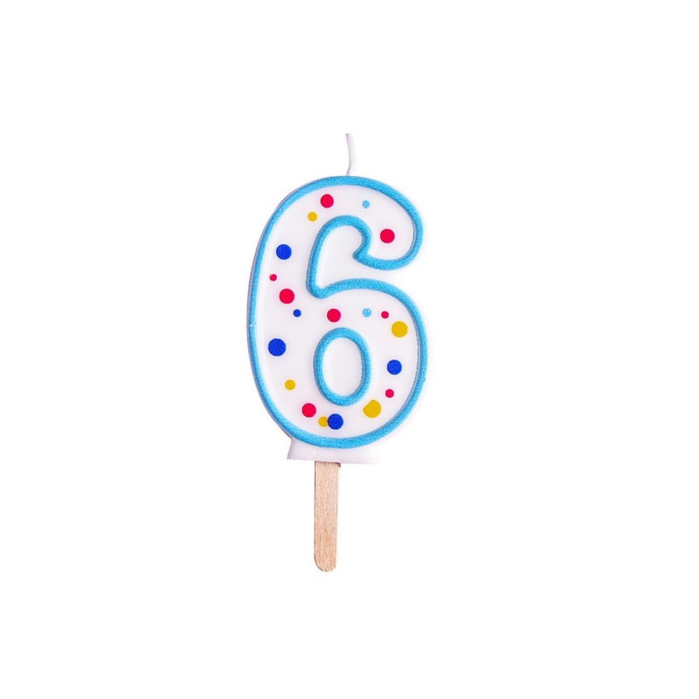 Candles - Blue Numeral 6 (64mm / 2.5")