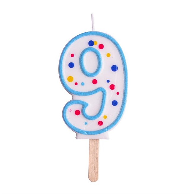Candles - Blue Numeral 9 (64mm / 2.5")