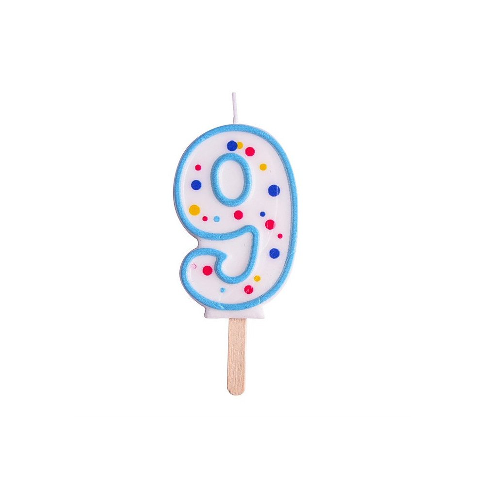 Candles - Blue Numeral 9 (64mm / 2.5")