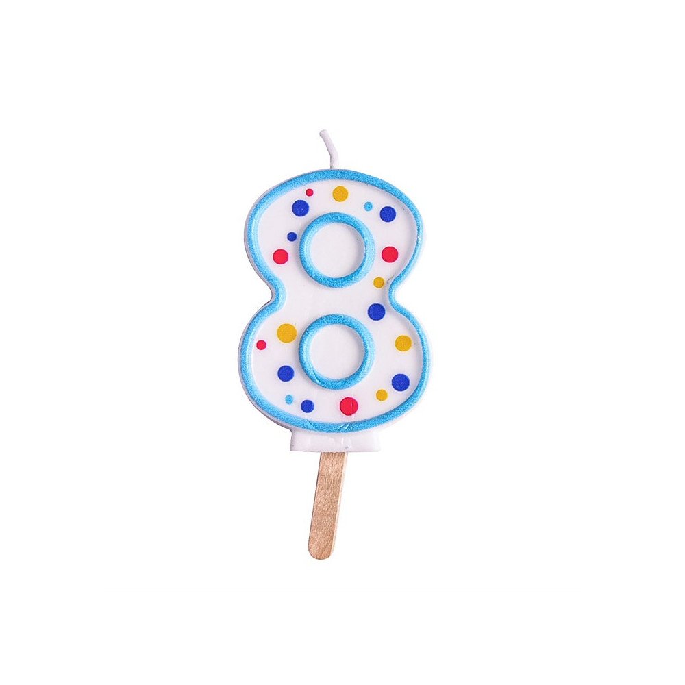 Candles - Blue Numeral 8 (64mm / 2.5")