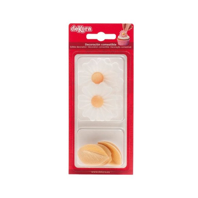 WHITE FLOWERS AND GOLDEN LEAVES WAFER BLISTER