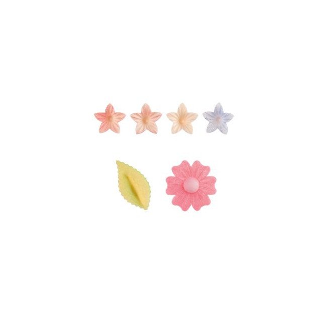 BLISTER MIX FLOWERS, BLOSSOMS AND WAFER LEAVES