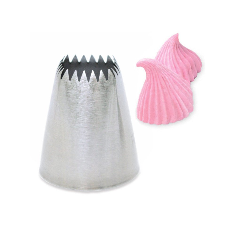 Stainless steel fluted square piping tip