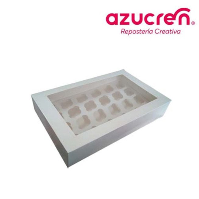 BOX OF 24 WHITE MINI CUPCAKES REF. AZUCREN