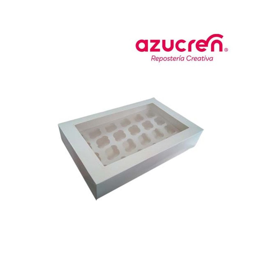 BOX OF 24 WHITE MINI CUPCAKES REF. AZUCREN