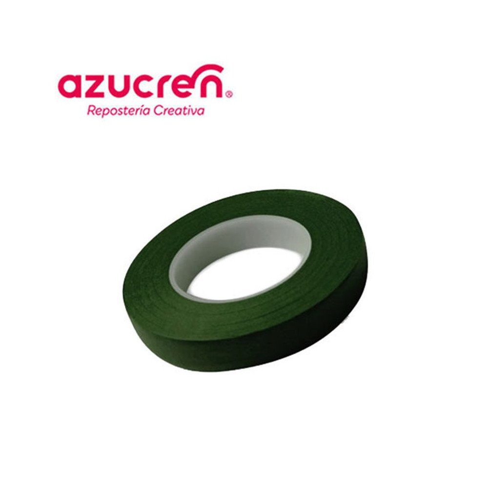 27 METERS OF 12 MM GREEN FLOWER WIRE COVERING TAPE