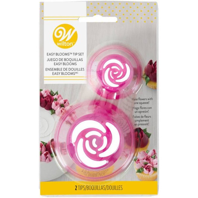 SET 2 PINK NOZZLES (EASY BLOOMS) WILTON