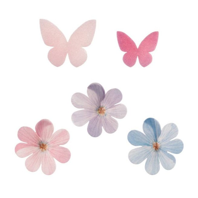 MIX OF FLOWERS AND BUTTERFLIES FROM DEKORA WAFERS