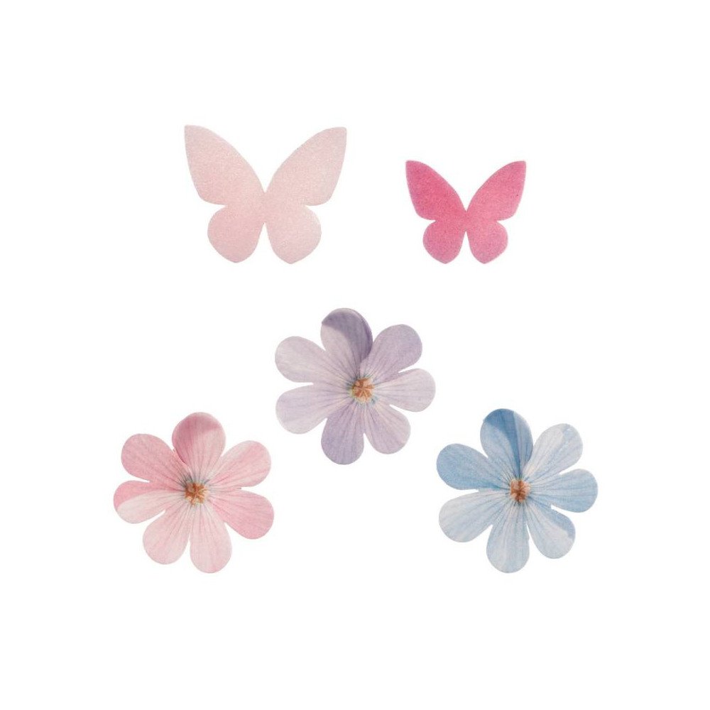 MIX OF FLOWERS AND BUTTERFLIES FROM DEKORA WAFERS