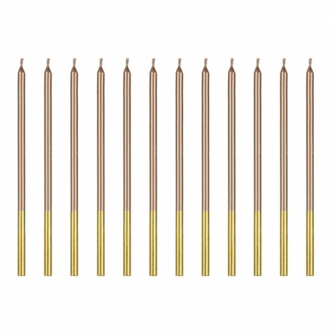 ROSE GOLD PARTYDECO CANDLES 14 CM.