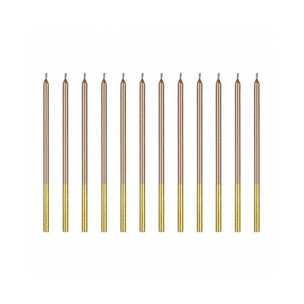 ROSE GOLD PARTYDECO CANDLES 14 CM.