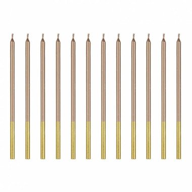 ROSE GOLD PARTYDECO CANDLES 14 CM.