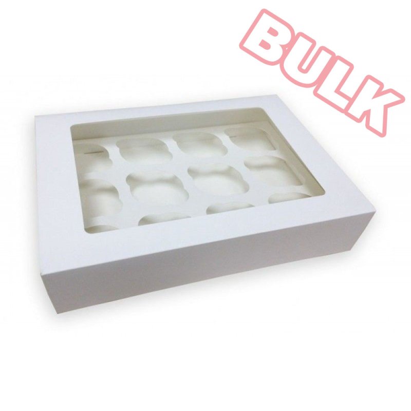 12s' White Cupcake Box Bulk