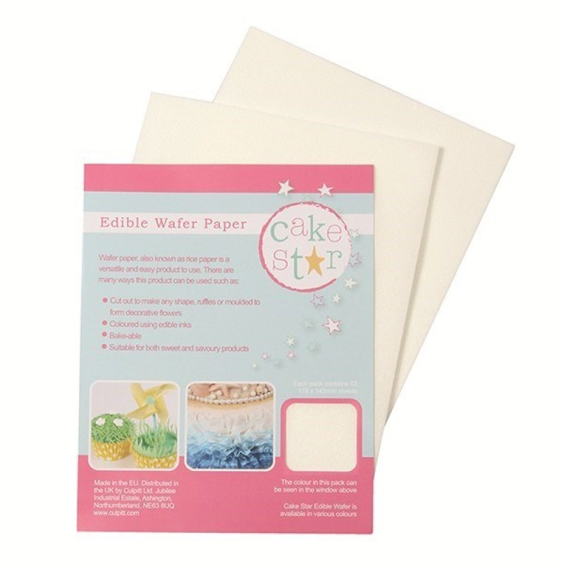 Cake Star White Wafer Paper - Pack of 12