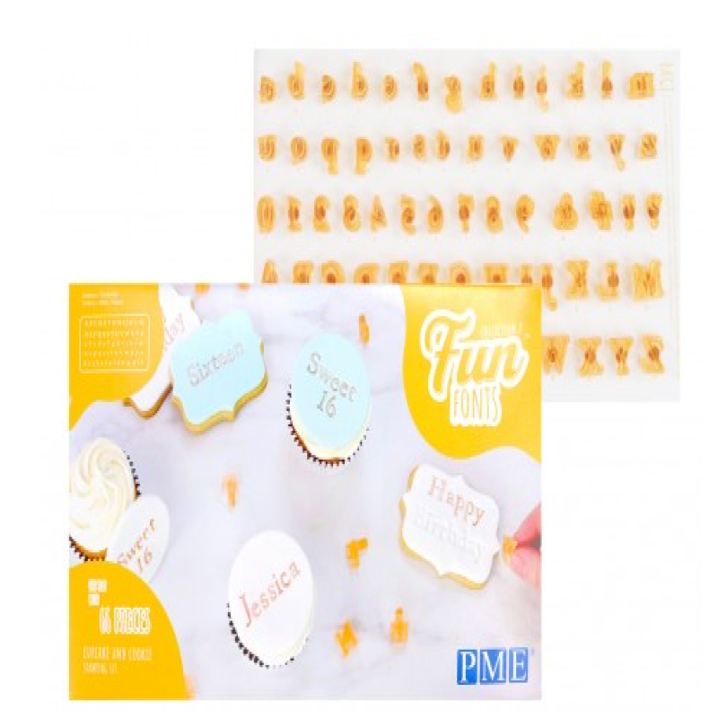 PME : Fun Fonts Cupcakes & Cookies Embossing Set - Collection 2