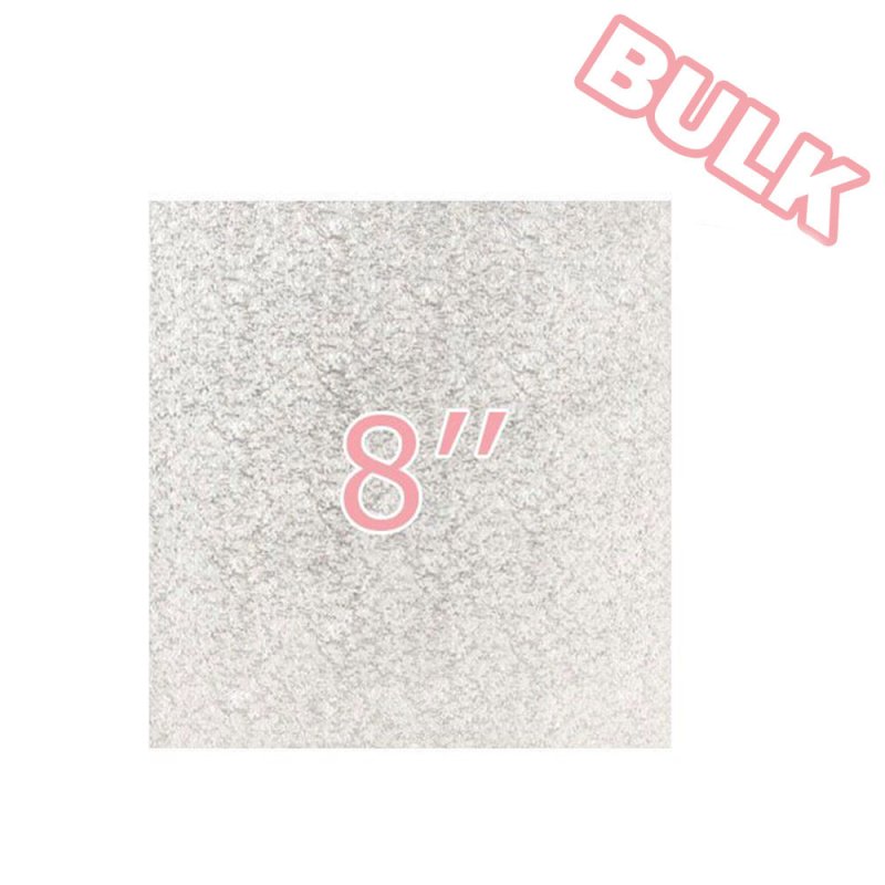 8''Cake Board Square Silver - Bulk