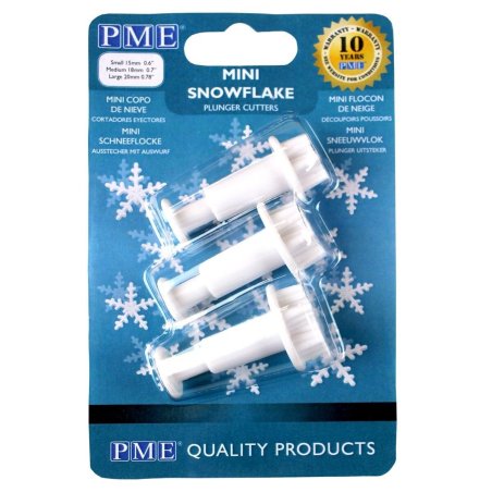 PME : Mini Snowflake Plunger Cutters - Set of 3