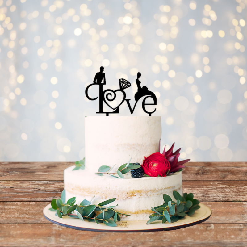 Love Sample 01 Back Cake Topper