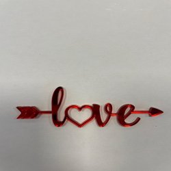 Love Acrylic Topper  Mirror Red - Set Of 2