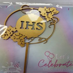 Confirmation Round Sample 02 Topper Acrylic Cake Topper - Royal Gold