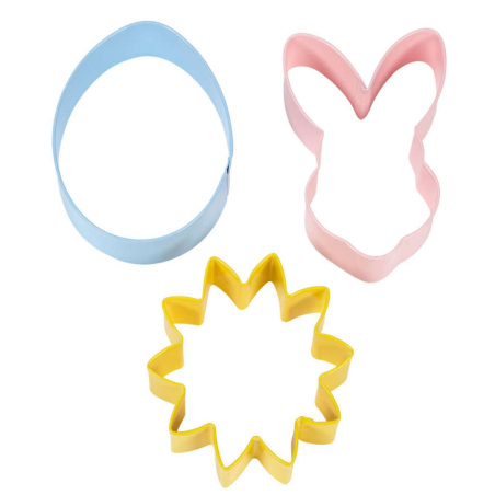 Wilton : Metal Cutter Set - Easter Flower, Bunny & Egg - Set Of 3